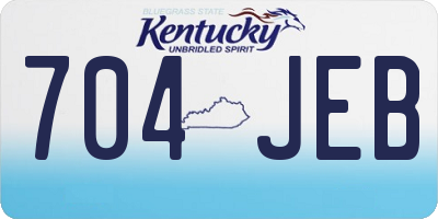 KY license plate 704JEB