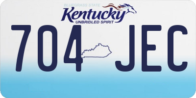 KY license plate 704JEC