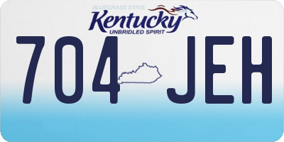 KY license plate 704JEH