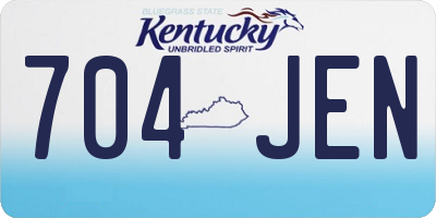 KY license plate 704JEN