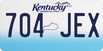 KY license plate 704JEX
