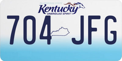 KY license plate 704JFG