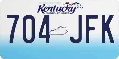 KY license plate 704JFK