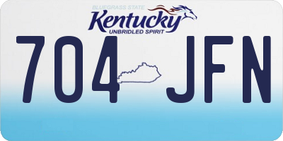 KY license plate 704JFN