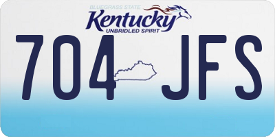 KY license plate 704JFS
