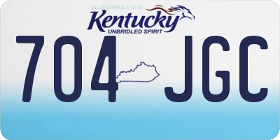 KY license plate 704JGC