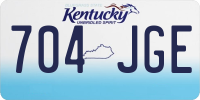 KY license plate 704JGE