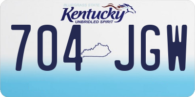 KY license plate 704JGW
