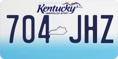 KY license plate 704JHZ