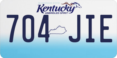 KY license plate 704JIE