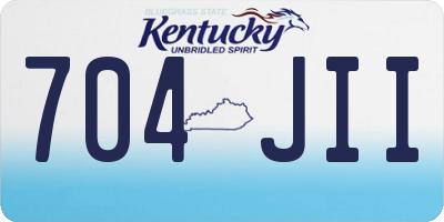 KY license plate 704JII