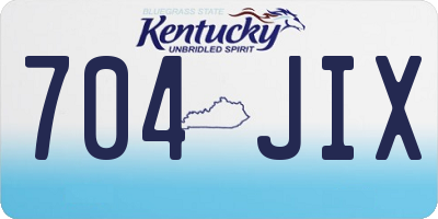 KY license plate 704JIX