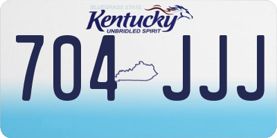 KY license plate 704JJJ
