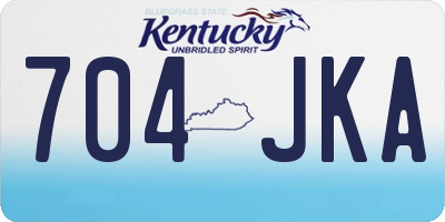 KY license plate 704JKA