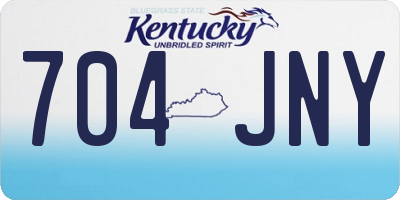 KY license plate 704JNY