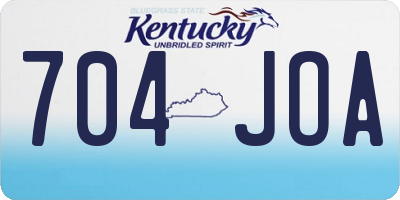 KY license plate 704JOA