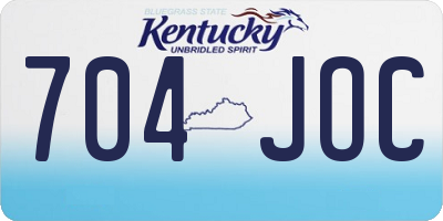 KY license plate 704JOC