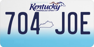 KY license plate 704JOE