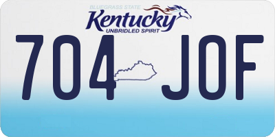 KY license plate 704JOF