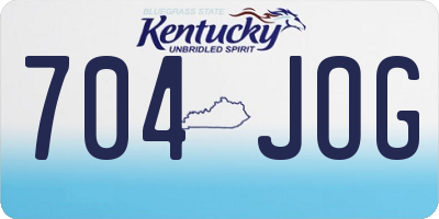 KY license plate 704JOG
