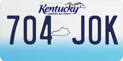 KY license plate 704JOK