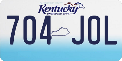 KY license plate 704JOL