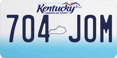 KY license plate 704JOM