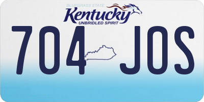 KY license plate 704JOS