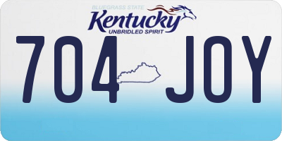 KY license plate 704JOY