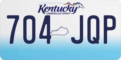 KY license plate 704JQP