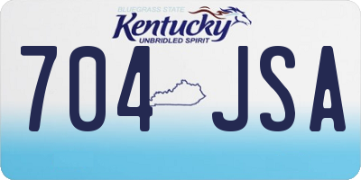 KY license plate 704JSA