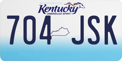 KY license plate 704JSK