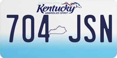 KY license plate 704JSN