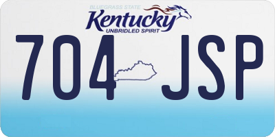 KY license plate 704JSP