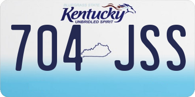 KY license plate 704JSS