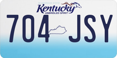 KY license plate 704JSY