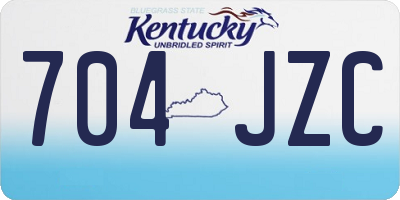 KY license plate 704JZC