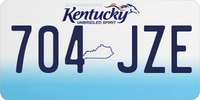 KY license plate 704JZE
