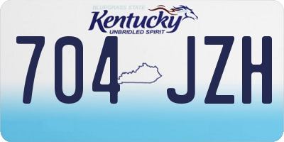 KY license plate 704JZH