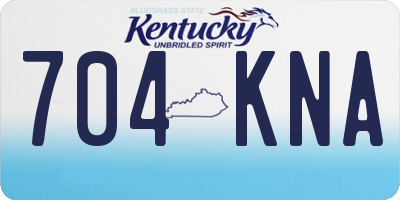 KY license plate 704KNA