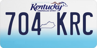 KY license plate 704KRC