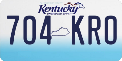 KY license plate 704KRO