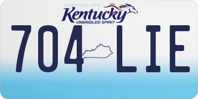 KY license plate 704LIE