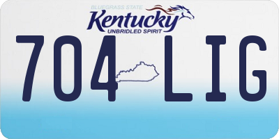KY license plate 704LIG