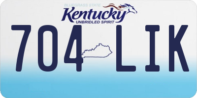 KY license plate 704LIK
