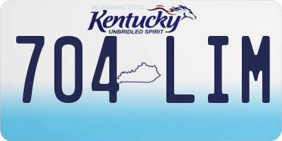 KY license plate 704LIM