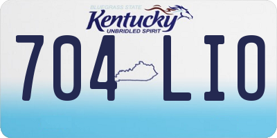 KY license plate 704LIO