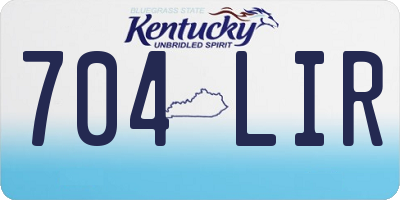 KY license plate 704LIR