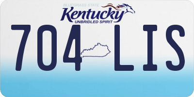 KY license plate 704LIS