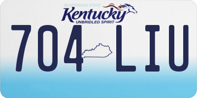 KY license plate 704LIU